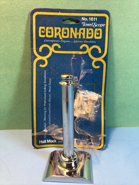 Vtg HALL-Mack Chrome TowelScope Telescoping Towel Bar Rod Coronado