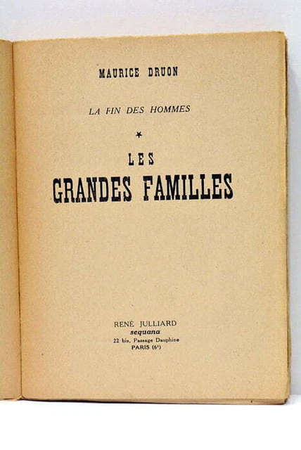 LA FIN DES Hommes Les grandes familles Paris 1948 EUR 30,00 - PicClick FR