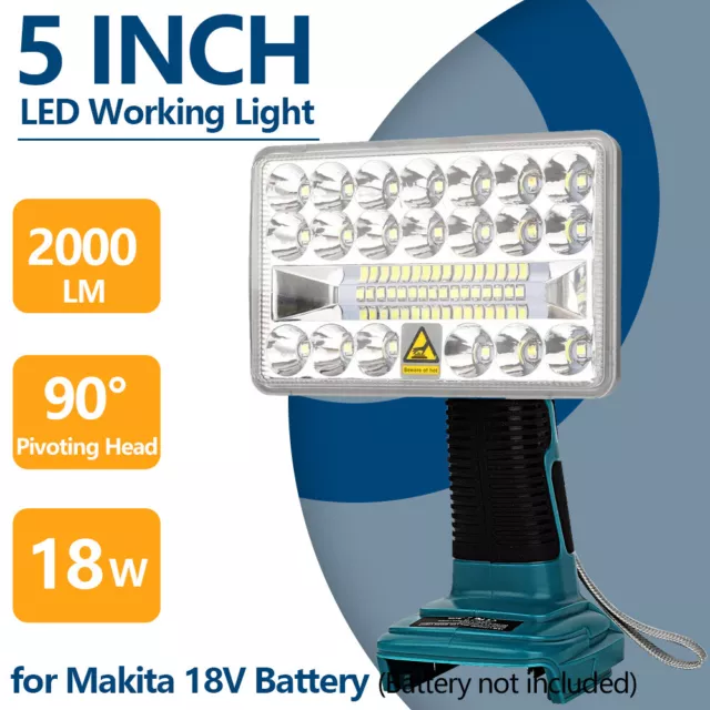 5inch LED Arbeitsleuchte Taschenlampe Strahler für Makita 18V-14.4V Li-ion Akku