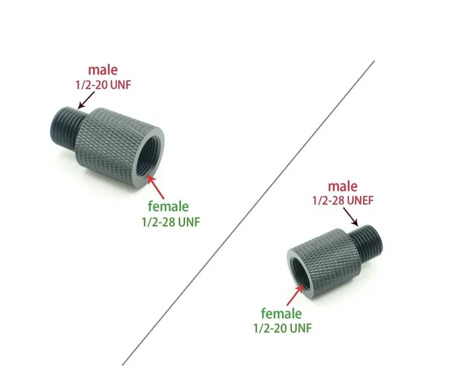 AGS Thread Adapter – Female 1/2-28 UNEF To Male 1/2-20 UNF (MPN 01003)