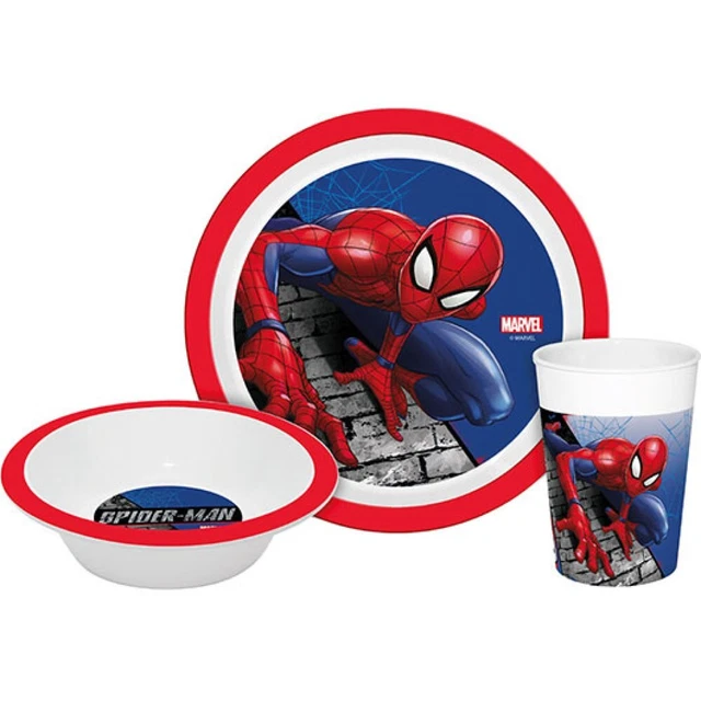 Geschirrset für Kinder Spider Man Teller Becher
