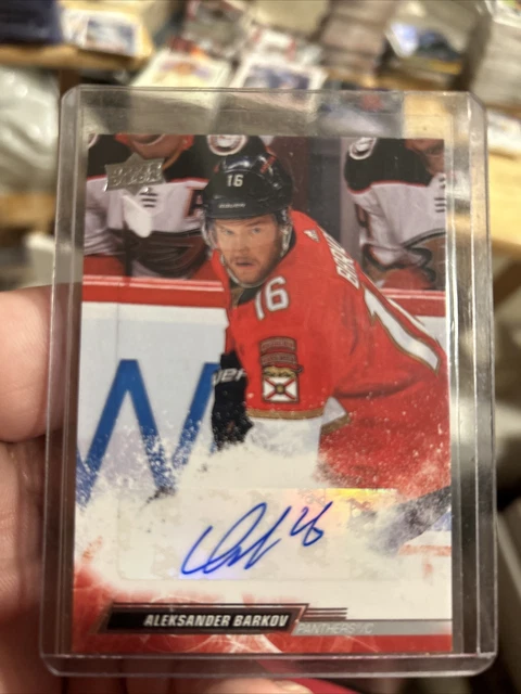 2022-23 Upper Deck Series 1 Base Snow Spray Auto Aleksander Barkov - Panthers