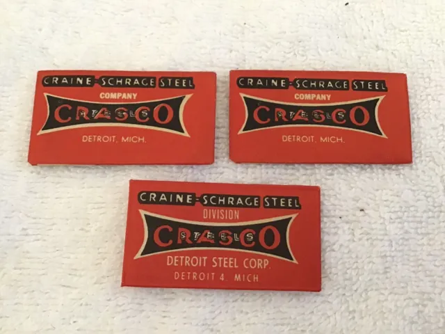 Hojas de afeitar de colección Crasco Detroit Steel Corp nuevas en paquete