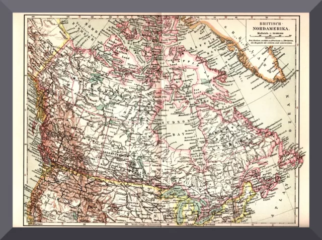 alte Landkarte +NORDAMERIKA+ politische Übersicht 1900 +Dominion of Canada,USA+