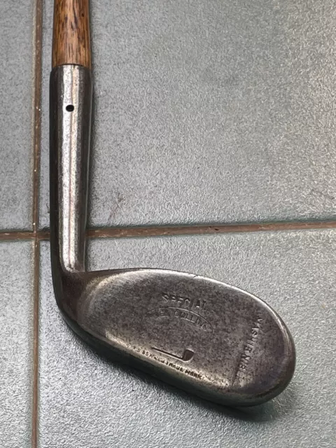 Hickory Golf Club Rare Tom Stewart Foulis Style Flat Sole Mashie Niblick