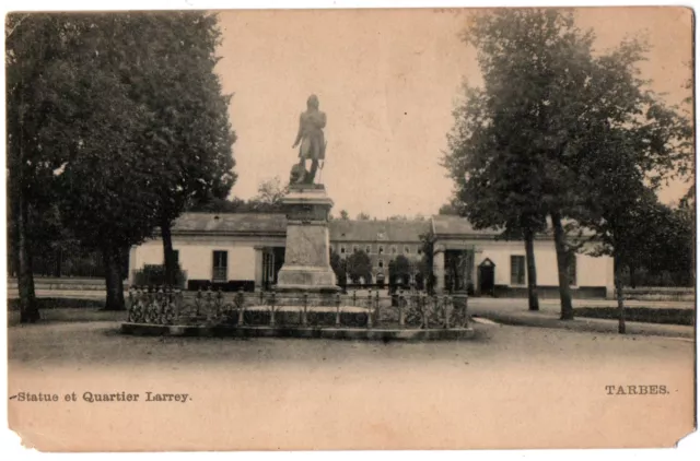 CPA 65 - TARBES (Hautes Pyrénées) - Statue et Quartier Larrey - Dos simple