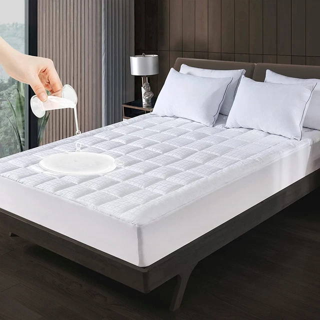 Mattress Pad Cover Cal King Size Cooling Mattress Topper Pillow Top Cotton Upper