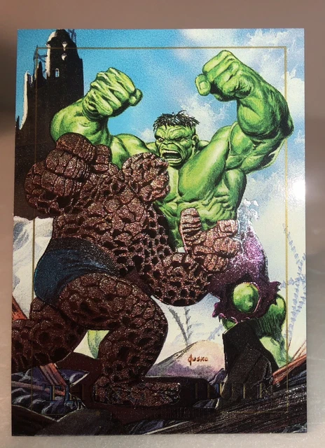 Marvel Masterpieces Hulk vs Thing Battle Spectra Etch Foil Card #1-D 1992