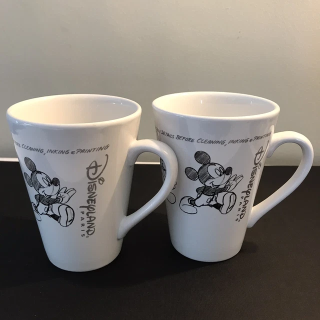 MICKEY MOUSE DISNEYLAND Paris Animation Sketch Drawing Mug Cup Genuine