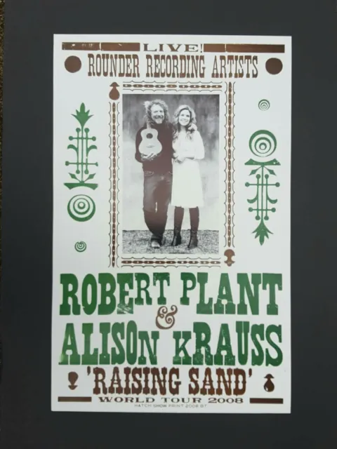 ROBERT PLANT & ALISON KRAUSS Hatch Show Print 'RAISING SAND' 2008 Concert Poster