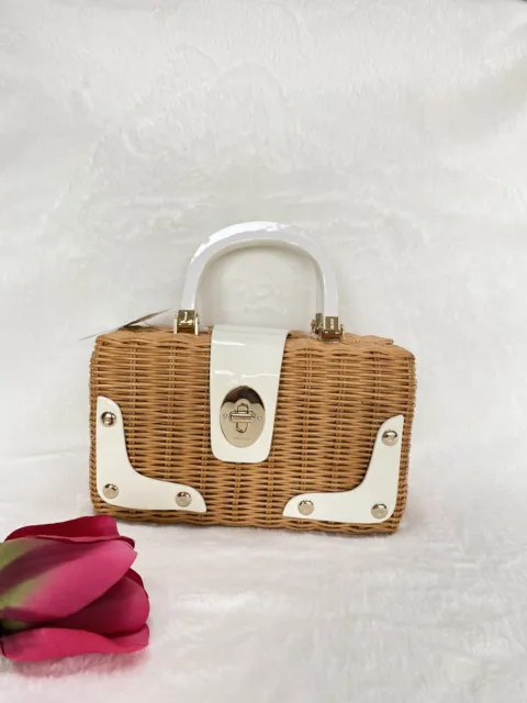 KATE SPADE Large Basket Handbag rattan  Excellent Condition, Designer