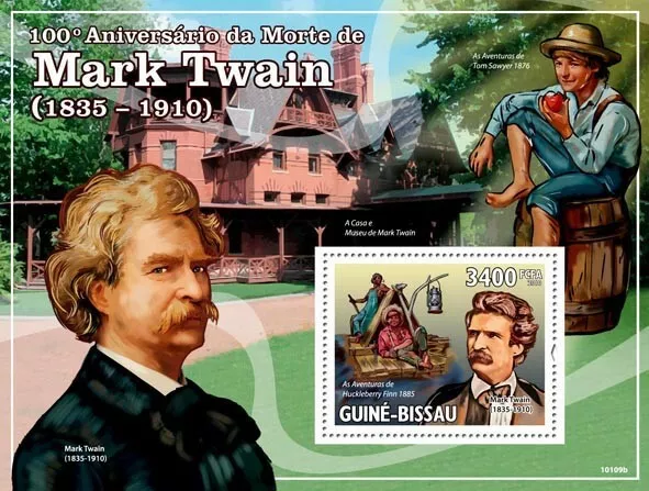 Guinea - Bissau 2010 - 100th Anniversary of death of Mark Twain(1835-1910)