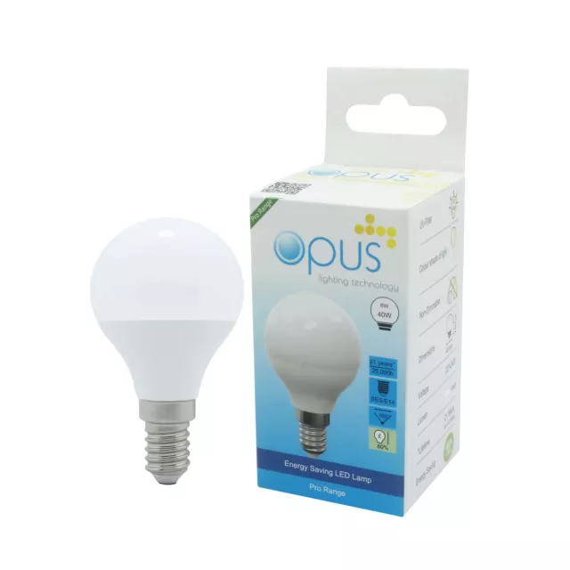 Opus 6W = 40W LED Golf Ball  Daylight / Warm White Light Bulbs SES E14 / ES E27