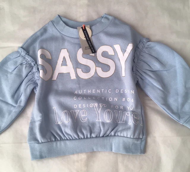 Set felpa blu River Island mini ragazze età 4-5 anni sfacciata nuova con etichette 3