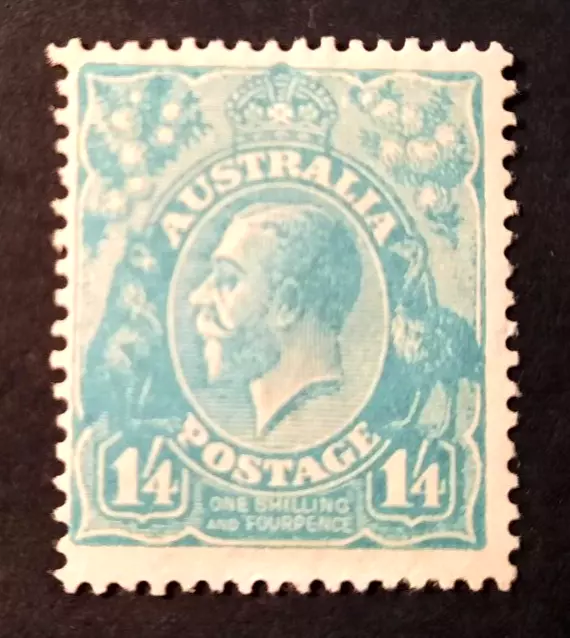 KGV - 1/4 Greenish-Blue (SMW p 13 1/2) *MINT HINGED* ACSC 130A (CV $325)