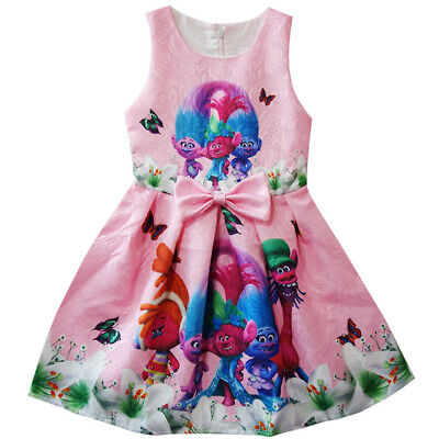Lovely Girls Poppy Sleeveless Party Holiday Birthday Kids Dresses 5-6T #L21 MG