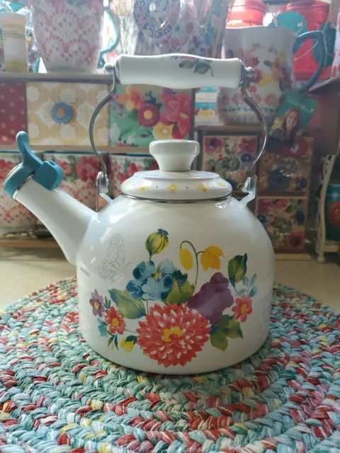 The Pioneer Woman Sweet Rose 2-Quart Enamel on Steel Tea Kettle 