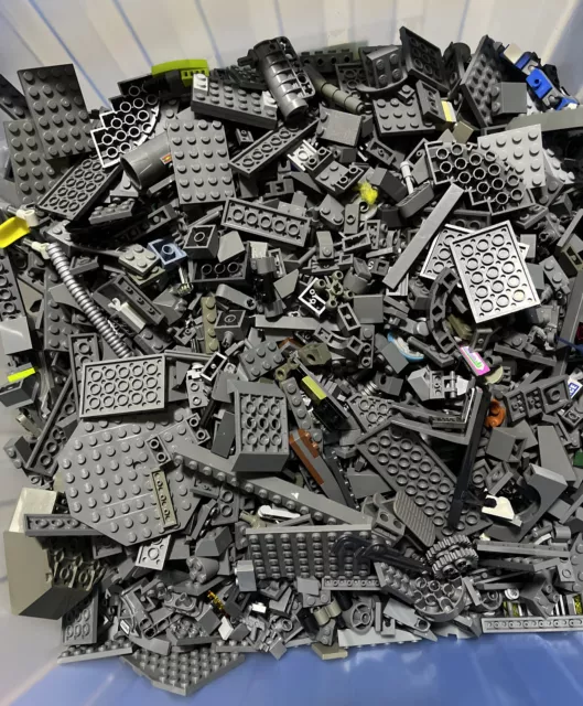 LEGO 1kg Colour Sorted Grey Bundle Joblot Mixed Bricks Plates Parts & Pieces