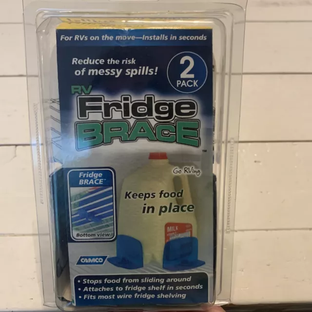 Camco 44033 FridgeBrace Refrigerator Shelf Travel Brackets Pack Of 2
