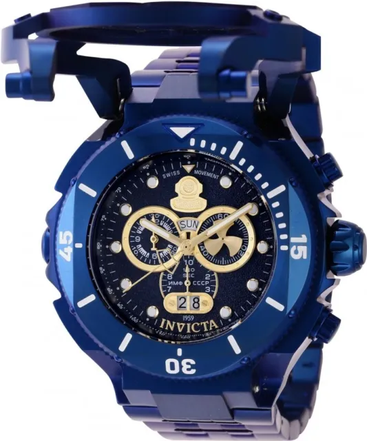 Invicta Men's Pro Diver Blue Dial Chronograph Open Case Swiss Quartz Watch 37176