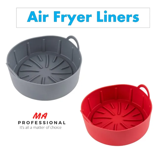 Silicone Air Fryer Liners- 2 PCs Reusable Round Silicone Baking Pan Liners