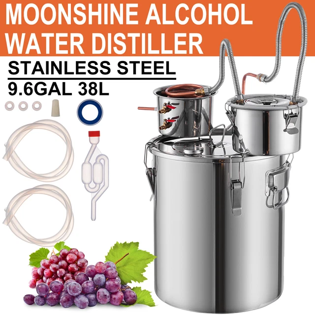 9.6Gal 38L 3Pot Water Wine Alcohol Distiller Moonshine Still Home Brewing Kit