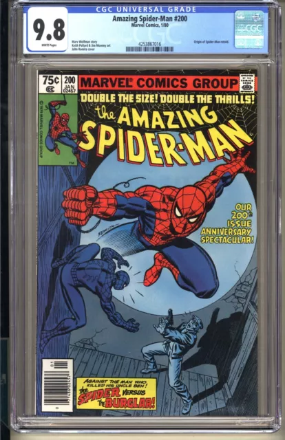 Amazing Spider-Man #200  CGC 9.8 WP NM/MT  Marvel Comics 1980 Romita Origin v1