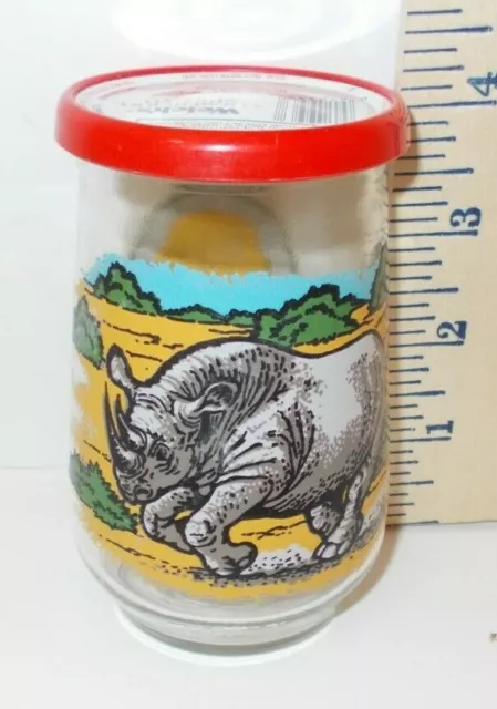 Vintage Welch's Jelly Jar Juice Glass Endangered Species Collection BLACK RHINO