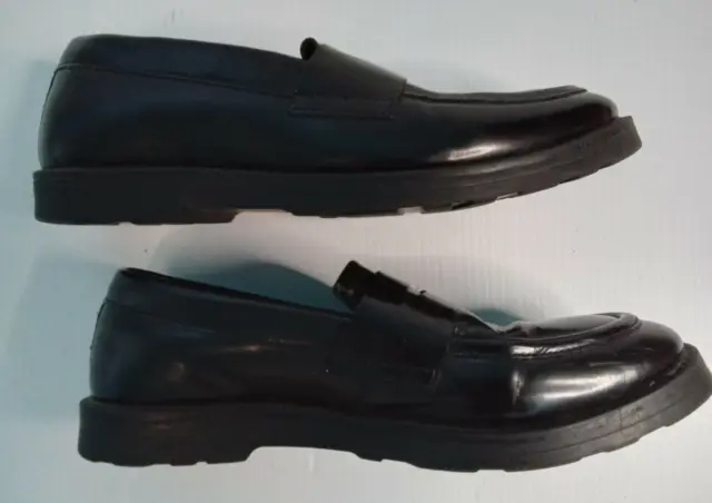 ASOS Mens Designer Black Leather Penny Loafers shoes slip-on, leather flat sole