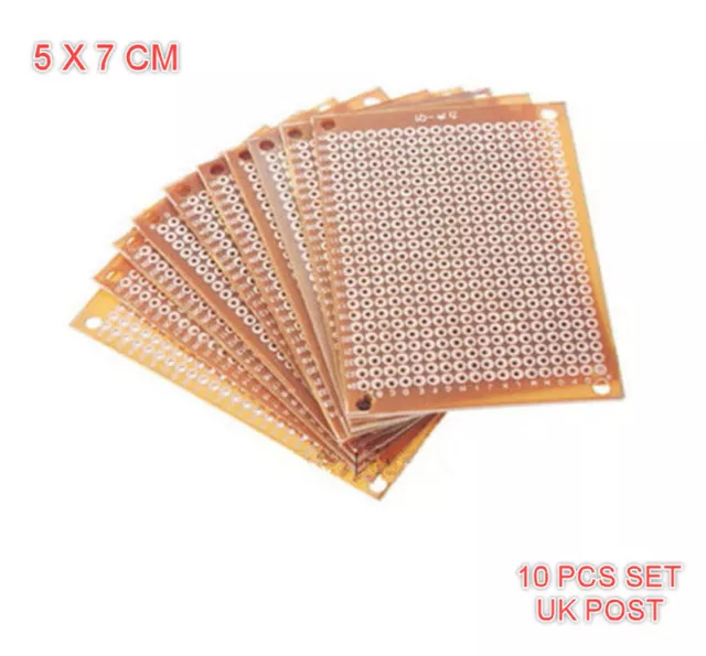 10 x Strip Board Printed Circuit DIY PCB Vero Prototype Paper Matrix 5cm x 7cm