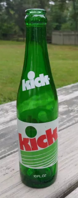 Vintage 1978 KICK 10 Oz. Cola BOTTLE Soda Pop ACL Glass=LAURENS GLASS WORKS