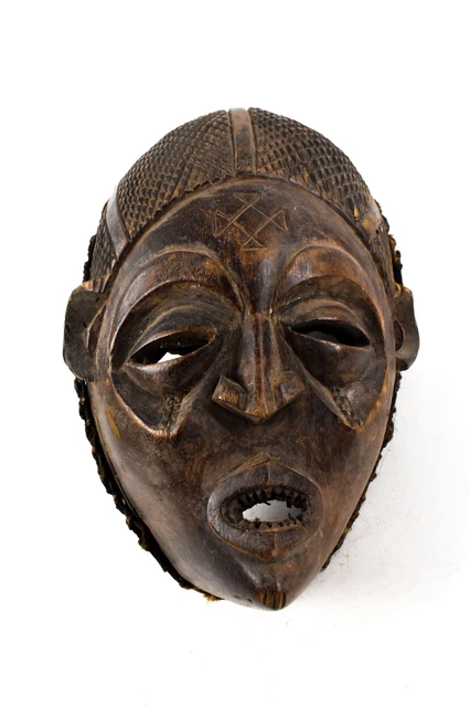 Chokwe Mask Mwana Pwo with Headdress Congo African Art