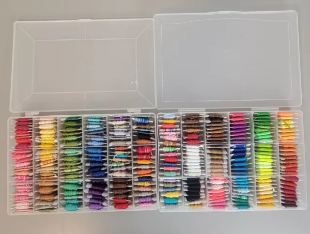 260 Skeins DMC and J&P Coat Embroidery Floss Carded Bobbins with Organizer Case