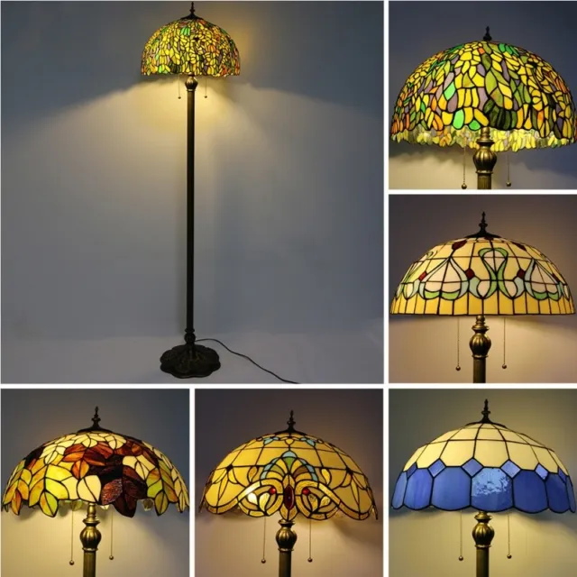 Tiffany Style Stained Glass Shade Floor lamp Standard Lamp For Living Room