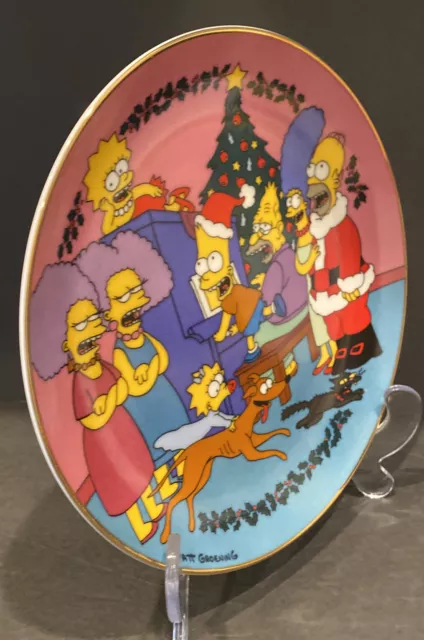 The Simpsons Decorative Plate “Caroling With The Simpsons” Franklin Mint #L7540 3