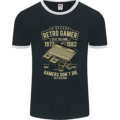 Retro Gamer Funny Gaming Mens Ringer T-Shirt FotL