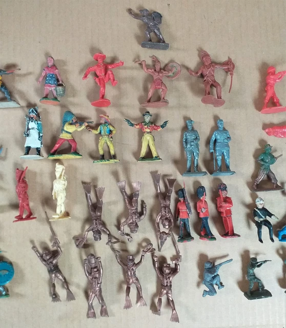 Lot De 7 Petits Soldats Allemands – Starlux – Figurines En Plastique Peint – Époque Contemporaine