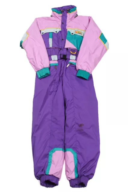 Sci Snowboard Neve Suit 11-12 Anni Tuta da Tutto IN Uno Vintage Imbottito 01AF