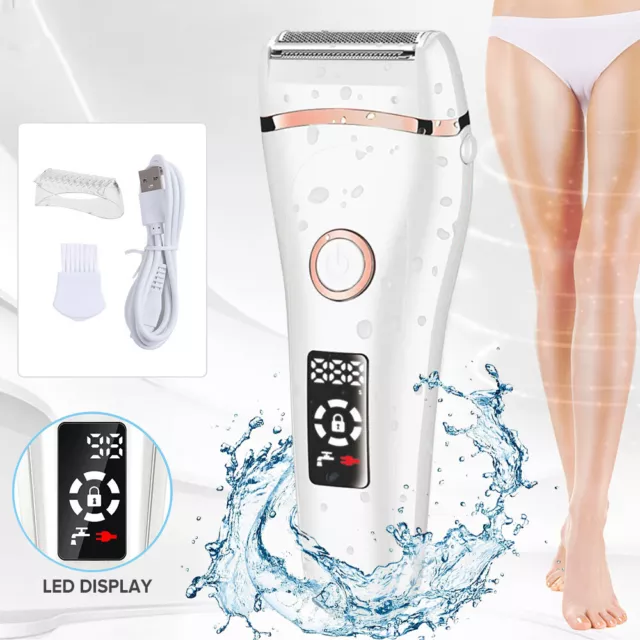 Women Cordless Electric Shaver Ladies Wet Dry Razor Painless Body Hair Remover