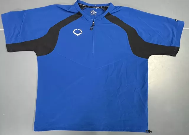 Camisa suéter Evoshield 1/4 con cremallera XL azul entrenador de béisbol jaula chaqueta entrenador