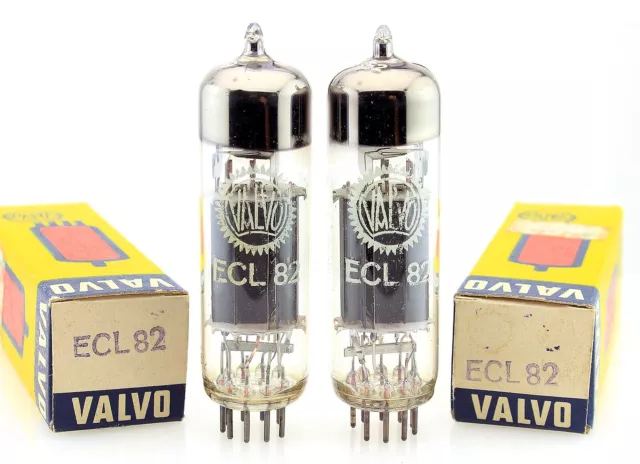 Matched Pair 1965 Valvo (Mazda Belgium) Ecl82 6Bm8 Nos Vacuum Tubes