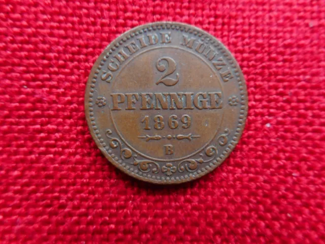 Sachsen 2 Pfennige 1869 B      (34)