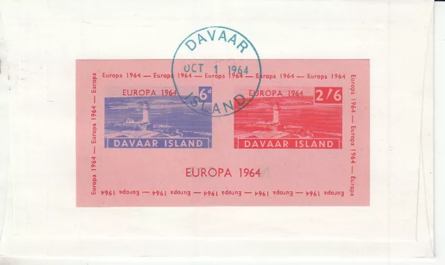 Cinderella Davaar Lighthouses Europe 1964 Block FDC