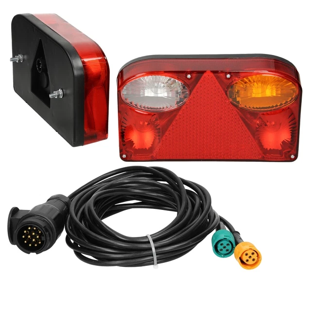 Kit 2x fanali rimorchio luci posteriori camion rimorchio 13 poli stop E11 5m 12V