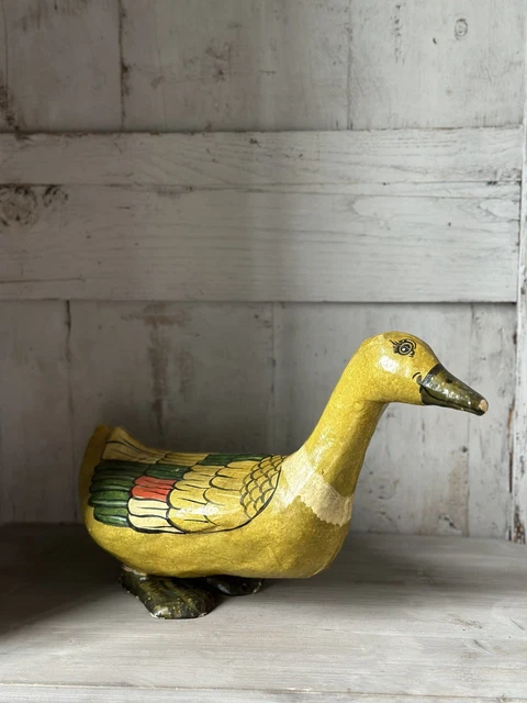 SCULPTURE CANARD EN papier mâché et laque de chine - GAZEL déco