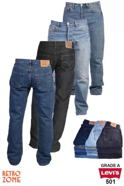 LEVI 501 JEANS Homme Levis Denim Vintage Grade A Taille W28 W31