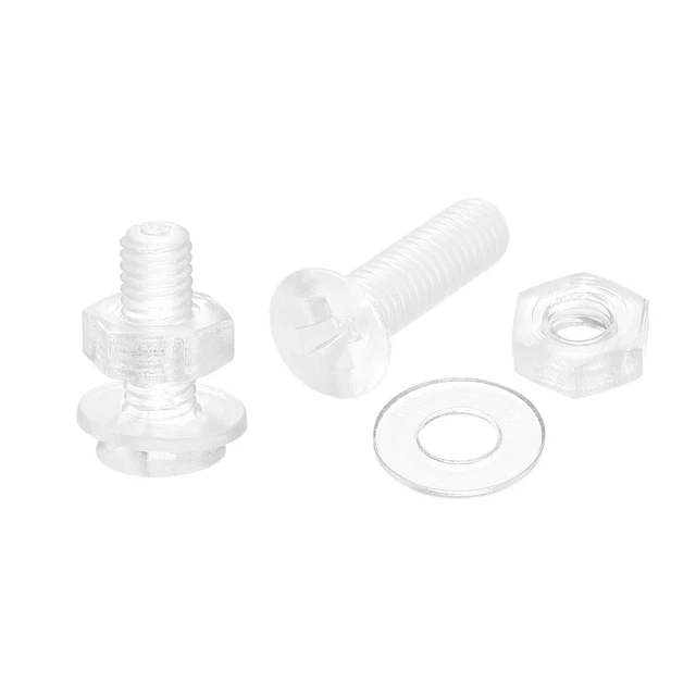 M3 x 10mm Plastica Phillips Macchina Viti con Dadi e Rondelle Piatte, 20 Set