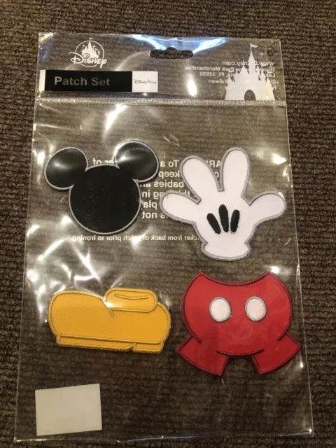 Walt Disney Parks Disneyland NWT Mickey Mouse Four Piece Iron On Patch Set