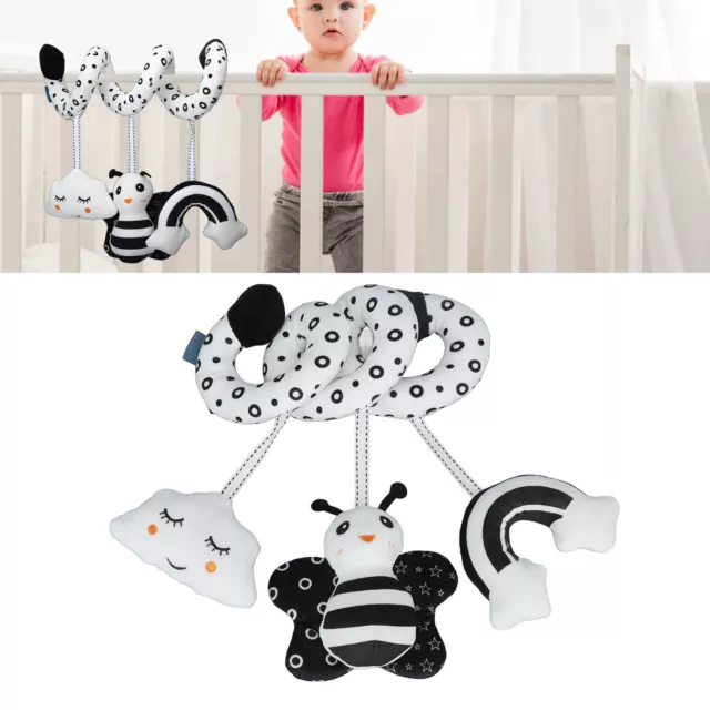 (Type 1)Baby Cute Cartoon Animal Spiral Plush Toy Newborn Black White Car Gso