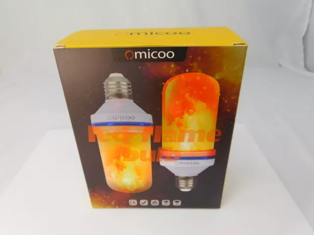 Micoo Pretigo LED Flame Effect Light Bulbs 2 Pack 6W AC85-265V Hotel Bar Decor